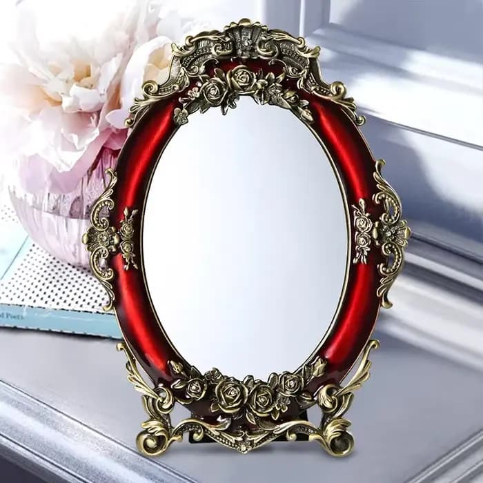 Miroir de maquillage Design Rose rouge