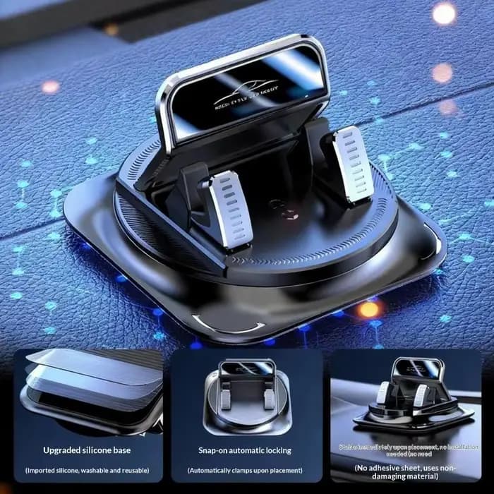 [Nouveau] Fixateur de téléphone portable pour tableau de bord de voiture, support de téléphone portable universel stable à rotation 360°, fixation adhésive pour voiture