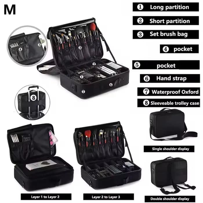 Nouveau Oxford trousse de maquillage pour femmes professionnel grande capacité voyage