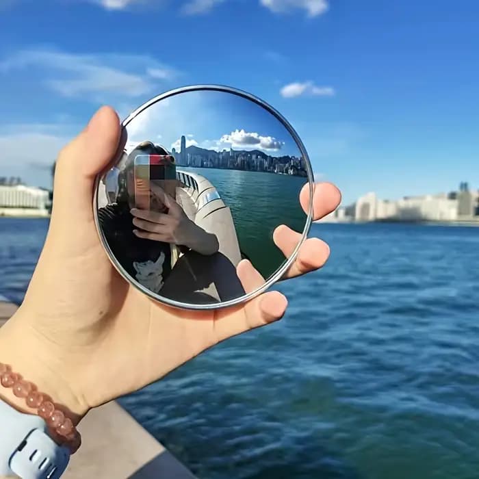 Petit miroir rond pour la photographie de voyage