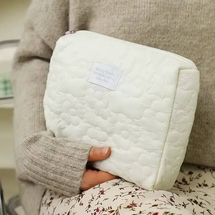 Trousse de maquillage à motif floral pour femmes