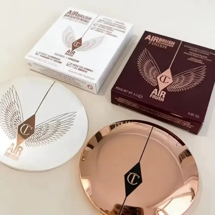 Charlotte Tilbury Set Poudre Compacte Contrôle Sébum Fini Mat Haute Brillance Réparatrice