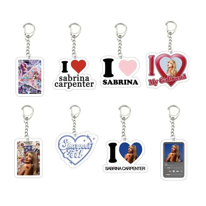 Porte-clés de charpentier Singer Sabrina populaire, pour sac d'accessoires, porte-clés en acrylique, pendentif drôle, bijoux cadeau pour Fans