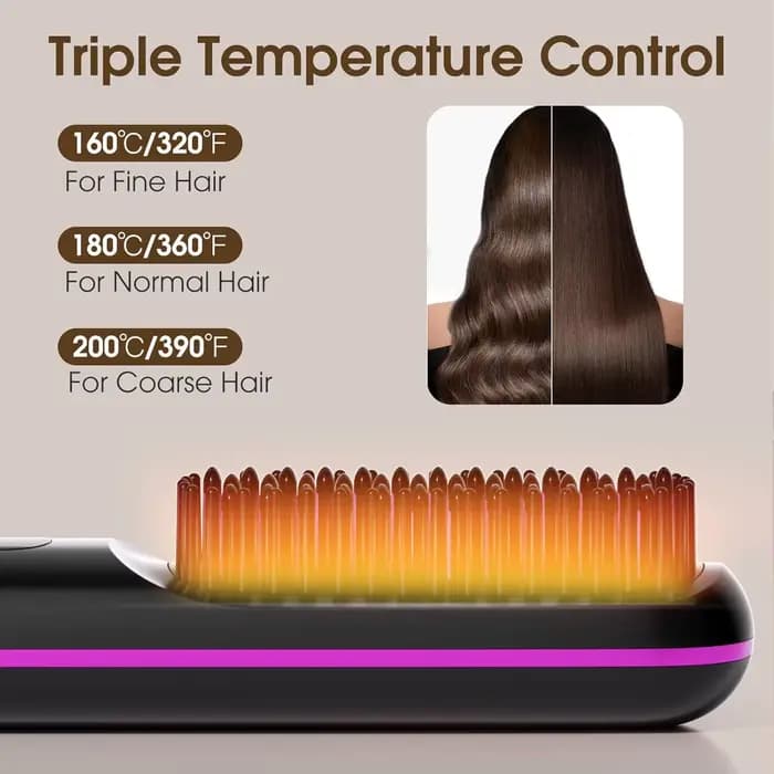 Brosse à lisser les cheveux avec écran LCD