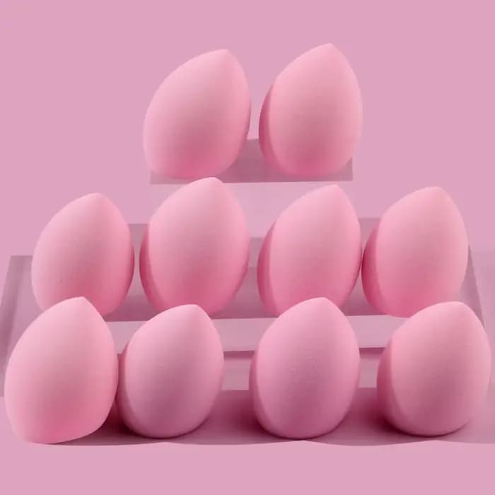 10 éponges de maquillage roses super douces à découpe diagonale