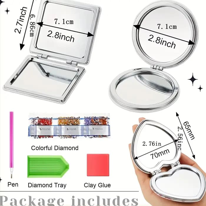 Kit de miroir de poche pliable portable pour adultes