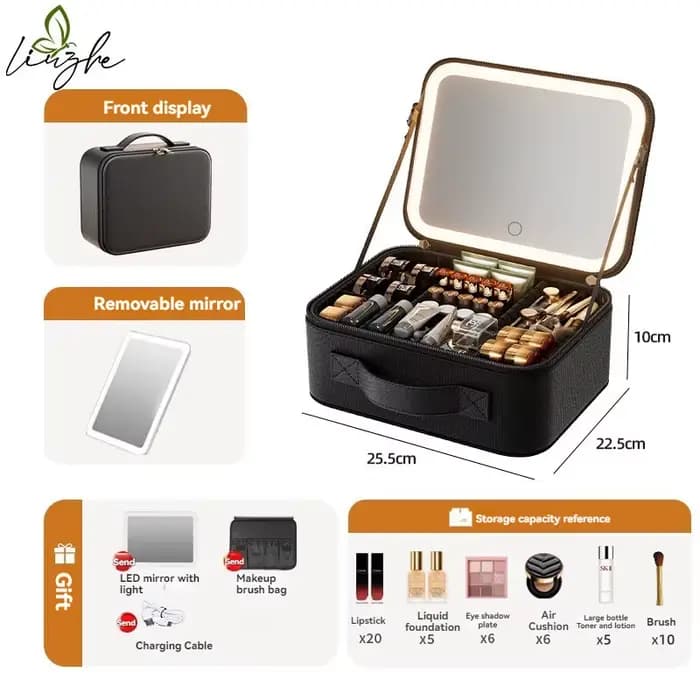 Trousse de Maquillage LED Portable Haut de Gamme : Organisateur