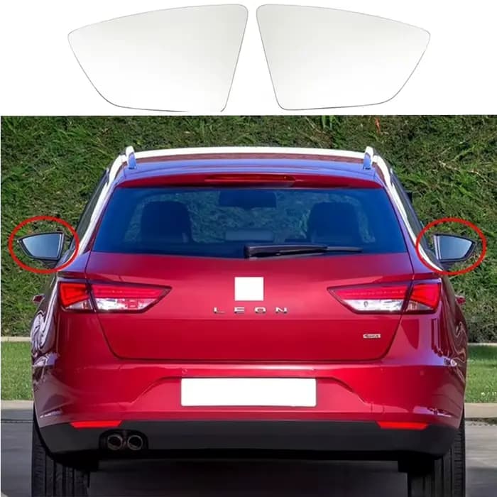 Verre de rétroviseur latéral pour Seat Leon MK3 2013 – 2018 Ibiza MK5 2018-2021 Arona 2017-2021, lentille de rétroviseur chauffante, accessoires automobiles