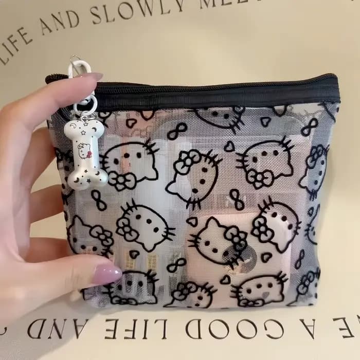 Sac à cosmétiques Kawaii en dentelle Hello Kitty