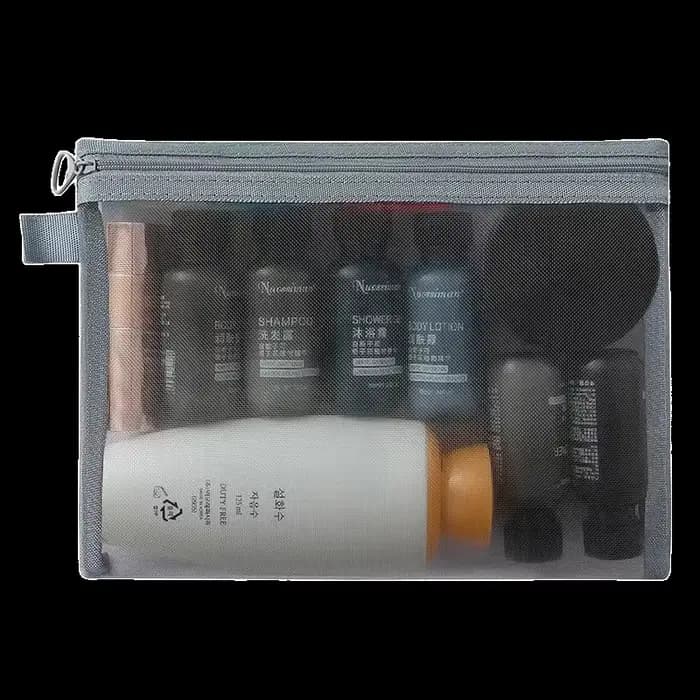 Mode petit grand organisateur noir pochette de toilette et de maquillage maille transparente fermeture éclair sac