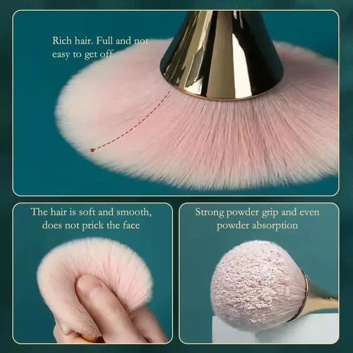 1 pièces pinceau de maquillage en éventail doré Rose