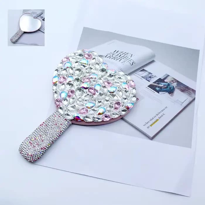 Miroir à main en diamant de luxe pour filles