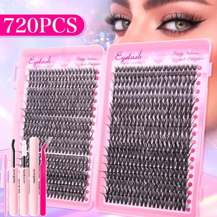 Kit d'extension de cils moelleux