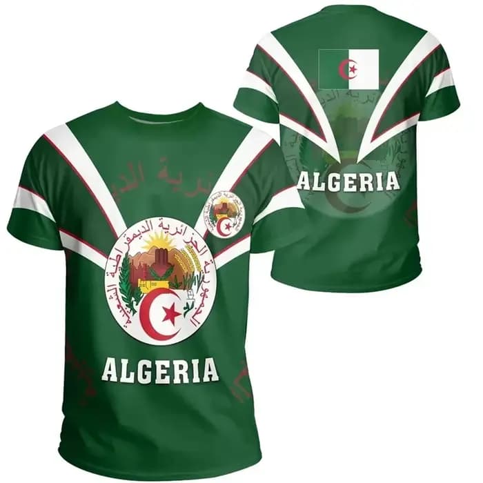 T-shirt graphique Algeria Feel pour hommes et enfants, nouveau festival, impression d'emblème, t-shirt décontracté d'été, Y2K, cadeaux pour hommes