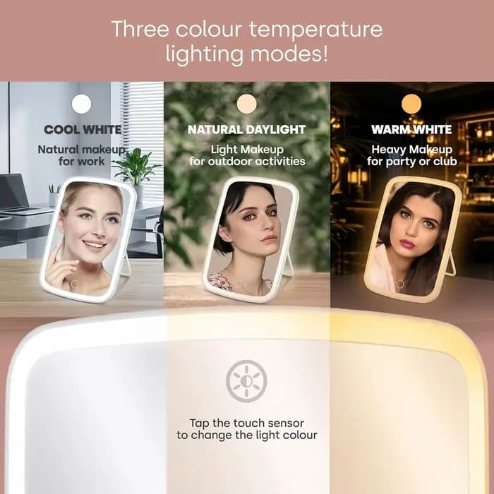 Miroir de maquillage LED avec support