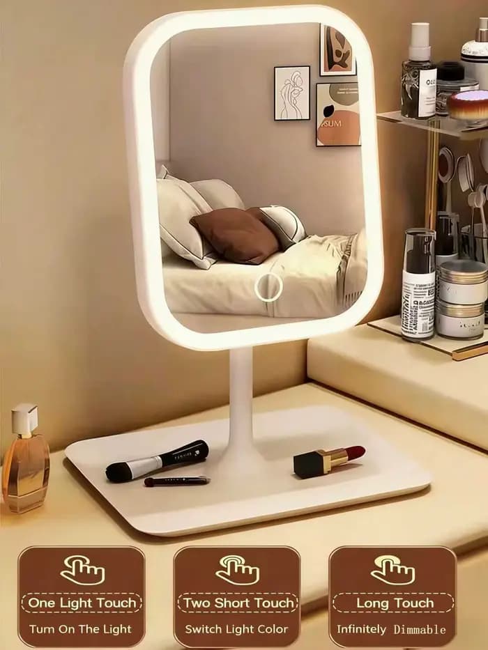 Miroir de courtoisie 3 couleurs lumière LED