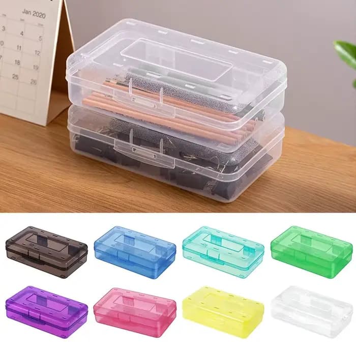 Trousse à crayons en plastique, grande capacité, boîte de rangement multifonctionnelle pour papeterie, organisateur transparent pour pinceaux de dessin et de peinture, pour étudiants