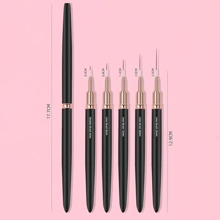 Pinceaux noirs pour Nail Art