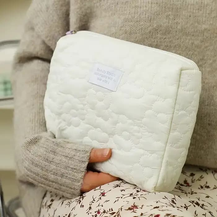Sac à cosmétiques brodé de grande capacité