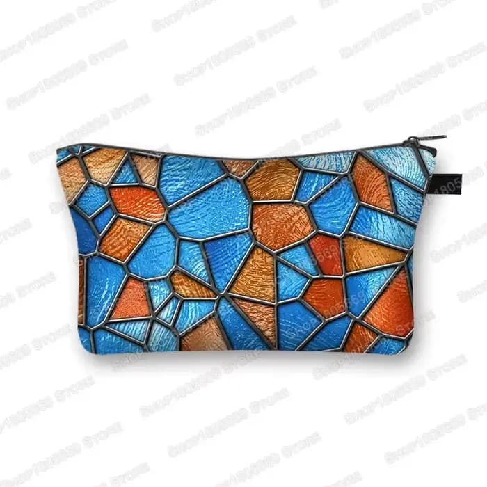 Trousse cosmétique à motif rayé pour femme