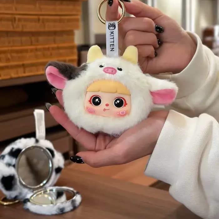 Série de miroirs de maquillage Chaton : Boîte mystère avec miroir au design créatif et mignon