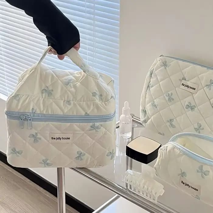 Pochette à maquillage matelassée 3 tailles