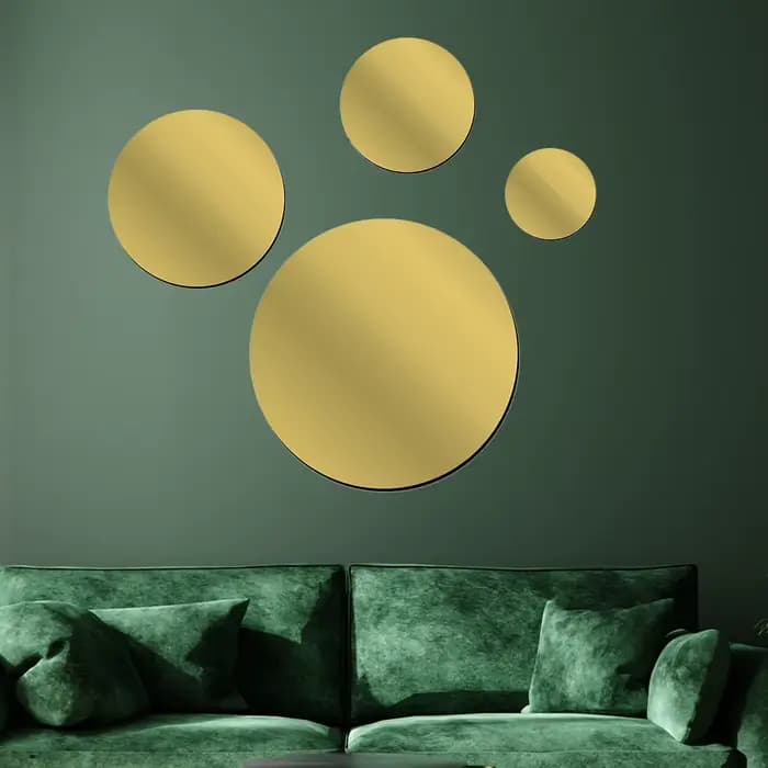 Autocollants de miroir acrylique auto-adhésifs ronds