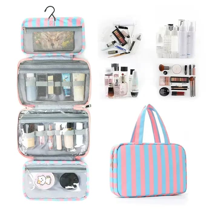 Trousse de toilette unisexe rayée