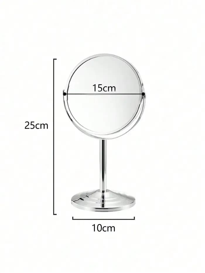 Grand miroir de maquillage argenté