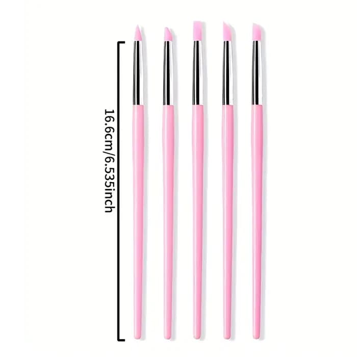 Brosse à ongles en Silicone, pointe de vernis Gel UV, Image 3D, bricolage, pointes, stylo, outils de manucure professionnels, 5 pièces/ensemble