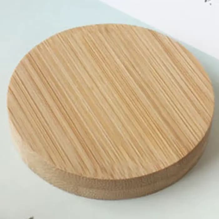 Mini Miroir de Maquillage Rond en Bois