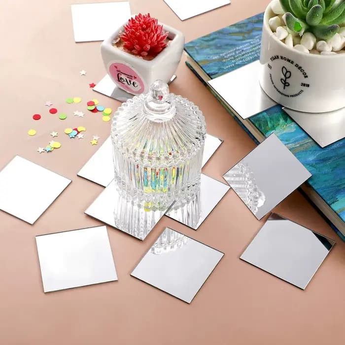 20-100 pièces de mini-miroirs carrés adhésifs de 1