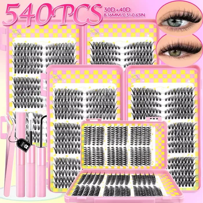Lasvirey Kit de grappes de cils DIY