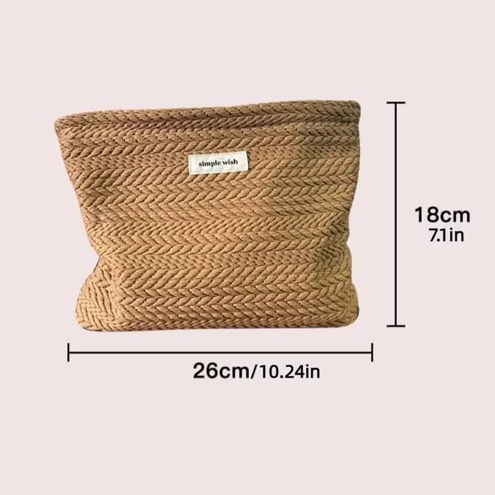Trousse de maquillage en tissu tissé pour femmes