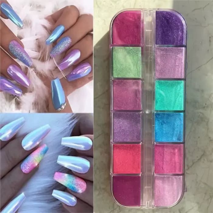 Poudre à ongles sirène effet miroir