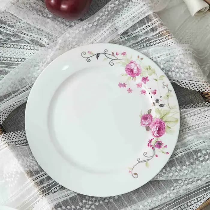 Assiettes en porcelaine Wourmth, design floral rustique créatif, assiette à steak occidentale, assiette à soupe coréenne 8'10', plat profond, utilisable au micro-ondes