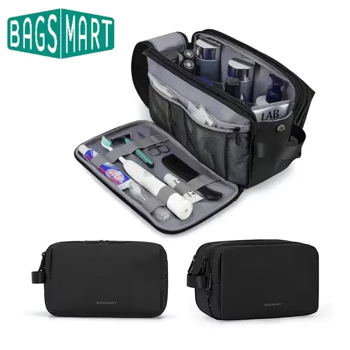 BAGSMART trousse de toilette grande capacité sac cosmétique pour hommes multifonction étanche essentiels de voyage organisateur de maquillage pour femmes