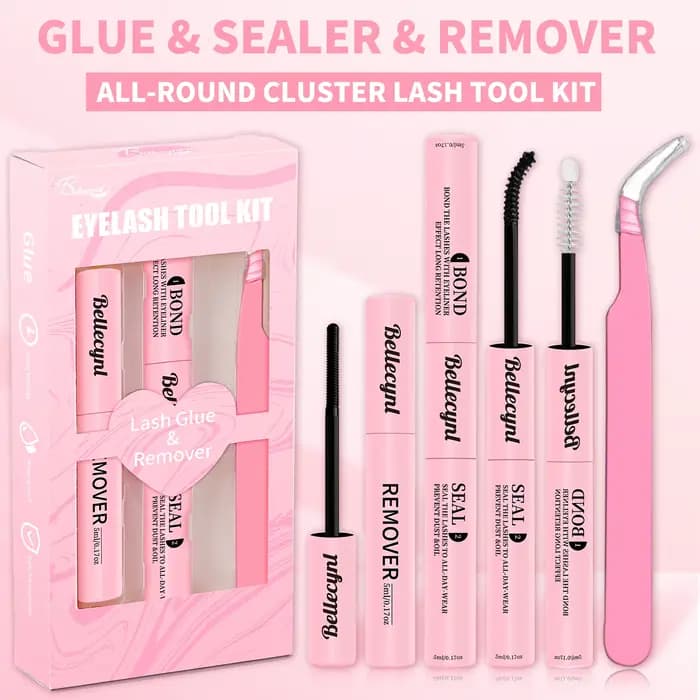 Bellecynl Lash Bond and Seal avec dissolvant et pince à épiler