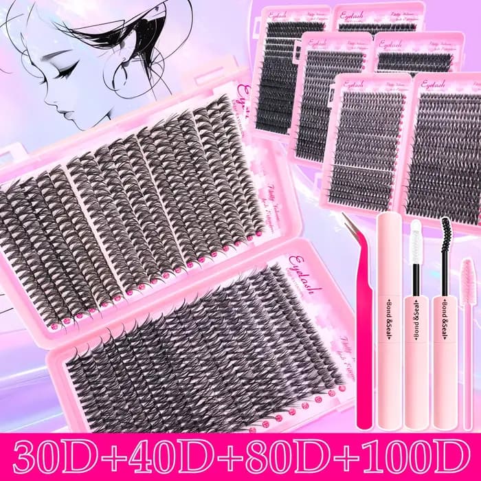Kit d'extension de cils moelleux
