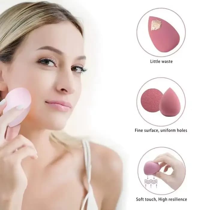 Ensemble de 4 éponges de maquillage roses