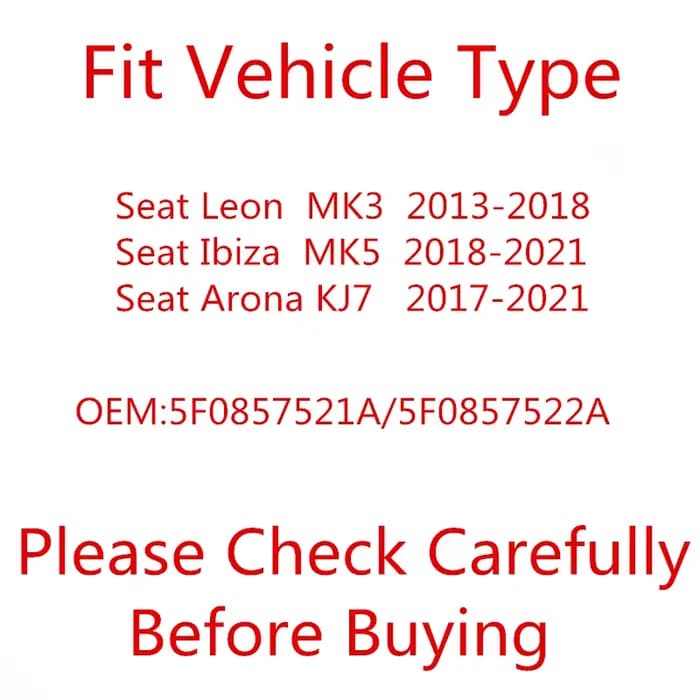 Verre de rétroviseur latéral pour Seat Leon MK3 2013 – 2018 Ibiza MK5 2018-2021 Arona 2017-2021, lentille de rétroviseur chauffante, accessoires automobiles
