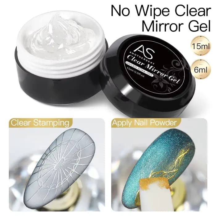 AS 15ml Semi solide miroir magique poudre modélisation Gel vernis 3D clair Nail Art multifonctionnel colle tremper estampage mélange Gel