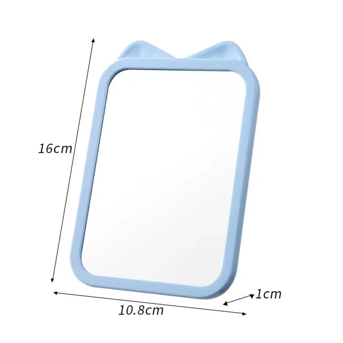 Cute Cartoon Cat Ear HD Makeup Mirror Hanging Type Desktop Single-sided Mirrors for Student Dormitory Bedroom Bathroom
