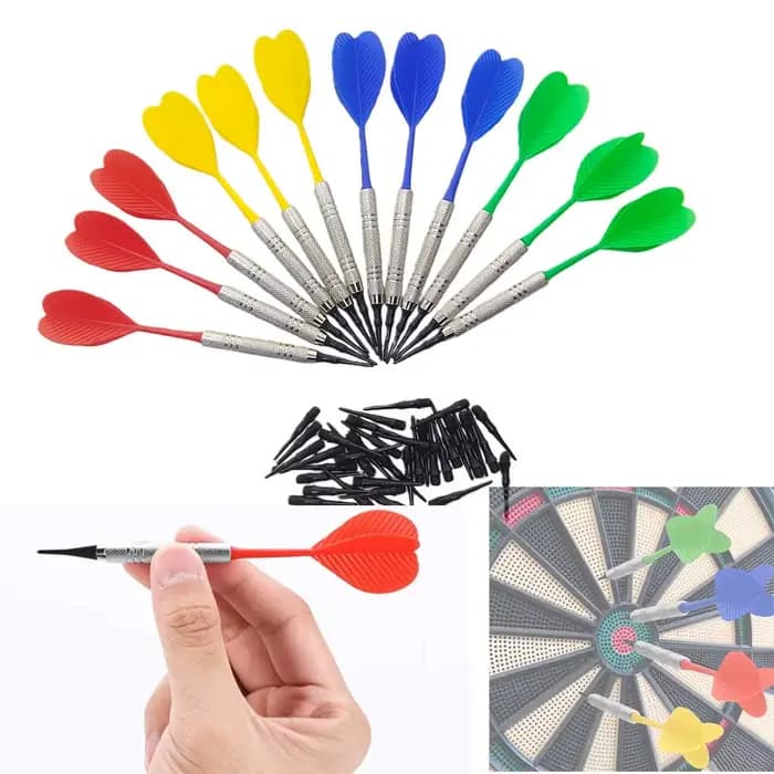 Fléchettes électroniques en plastique, 12 pièces, 14g, pour planches électroniques, jeu de fléchettes à pointe en plastique, fixation 36 pièces de remplacement de tête de fléchette