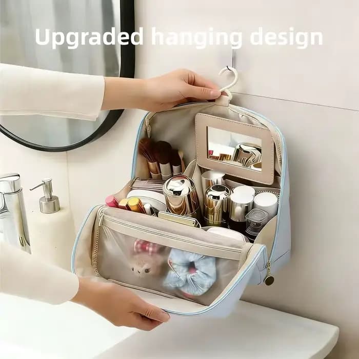 Sac de rangement pour cosmétiques avec miroir intégré