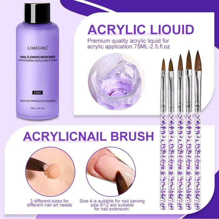 LIMEGIRL Ensemble de poudre acrylique