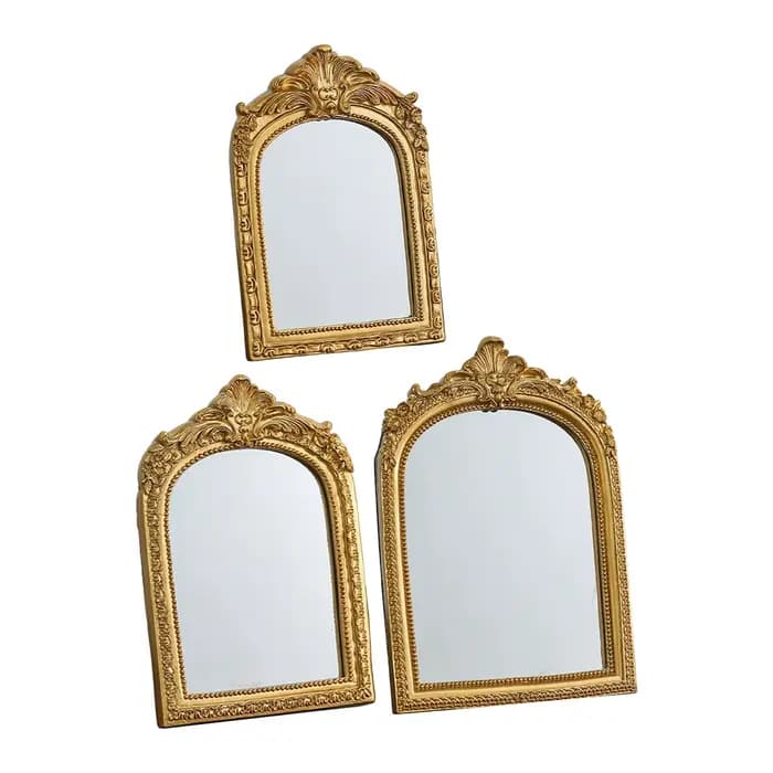 Miroir de maquillage arqué or Antique