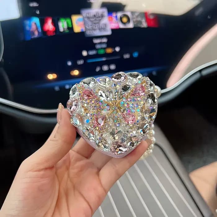 Miroir de luxe à deux côtés en strass
