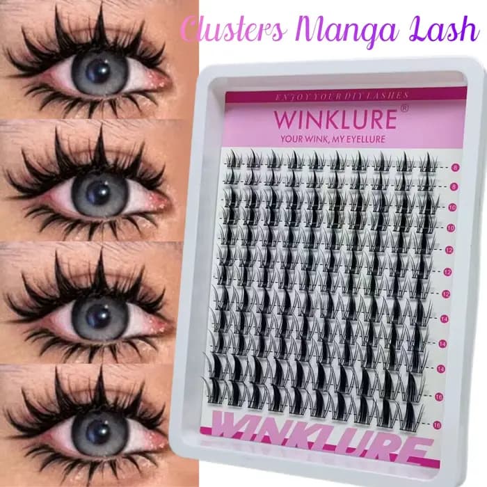 WINKLURE Kit de Cils en Grappes Manga Effet Chat avec Colle et Scellant