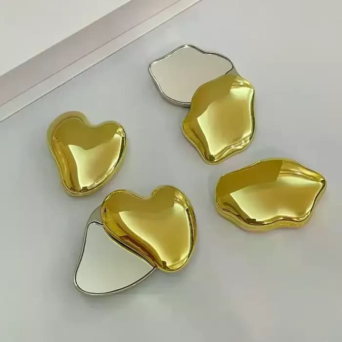 Miroir de maquillage Double face en forme de cœur pour fille